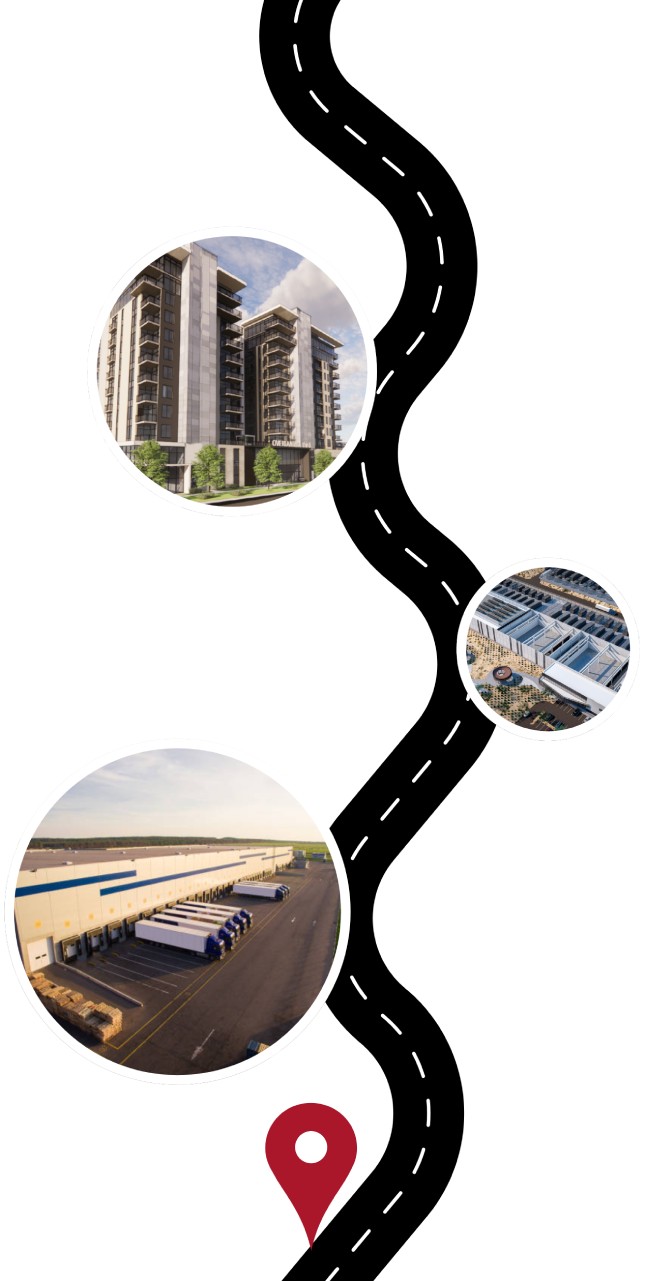 illustration of highway and building photos